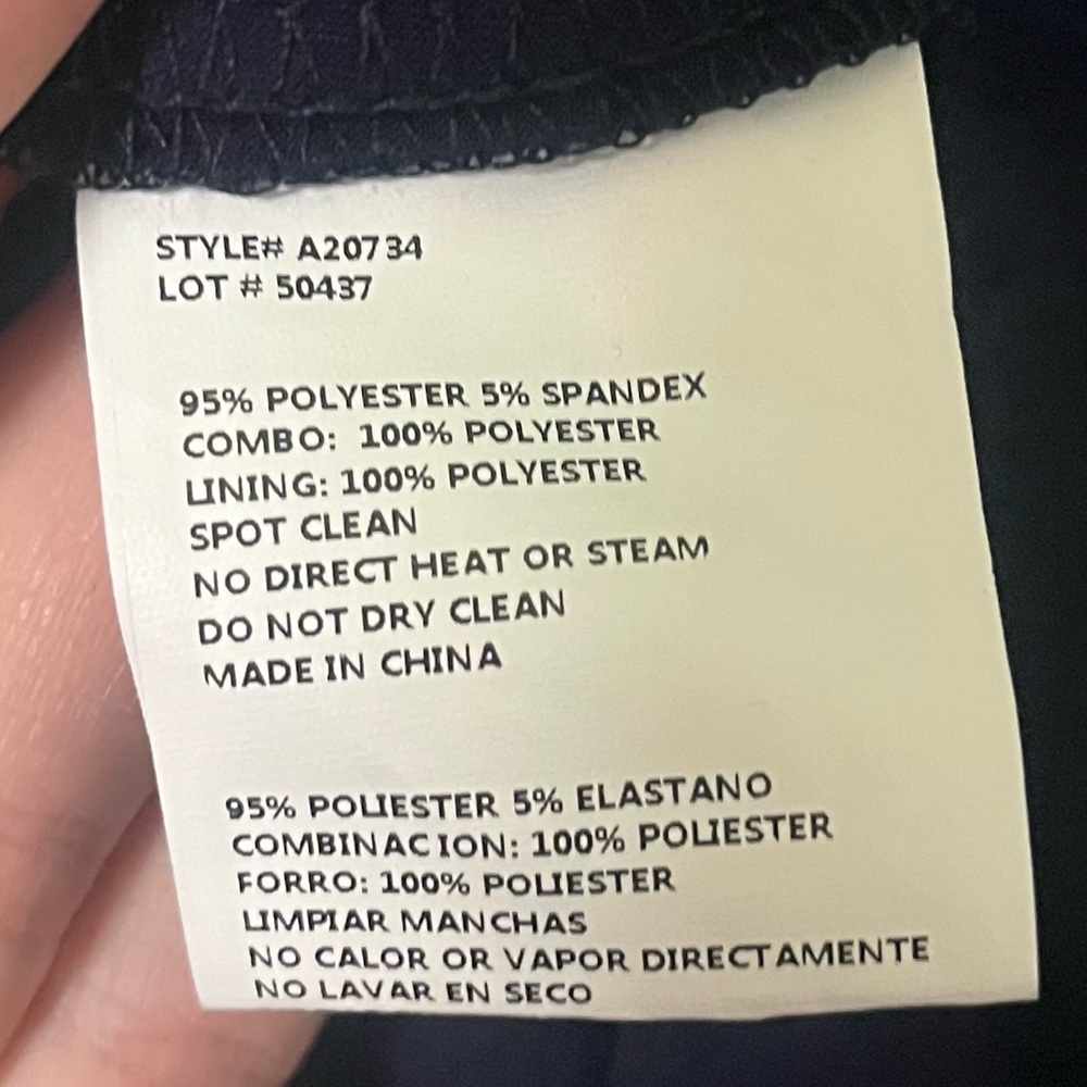 Betsy & Adam Navy Blue Cold Shoulder Popover Dress Embellished Cuffs Size 10 - Picture 12 of 12
